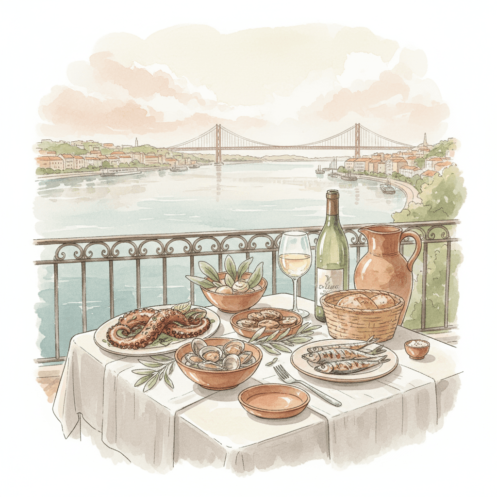 Almoço com vista para o Tejo